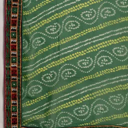 DIVASTRI Bandhani Embroidered Pure Georgette Half and Half Bandhani Saree image 5