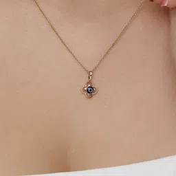 Mia by Tanishq 14KT Gold Blooming Evil Eye Pendant- 0.886 g image 3
