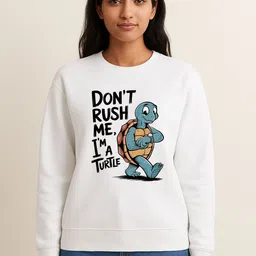 Anikmart Women Typography Printed Round Neck Pullover Anti Odour Sweatshirt-picture-11