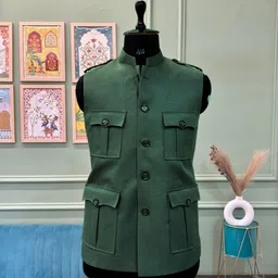 JAIPURI CROWN Men Semi Hunting Jackets Rust Green image 1