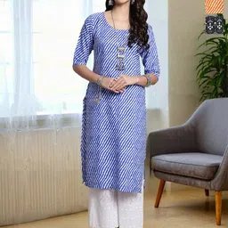 HERE&NOW Women Pack of 3 Striped Printed Daily Straight Kurtas-picture-23
