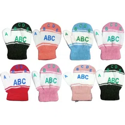 ketkar Unisex Kids Striped Winter Gloves-picture-24