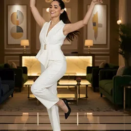 LUXERAA V Neck Cotton Waistcoat With Trousers image 2