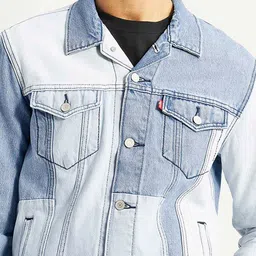 Levis Colorblocked Long Sleeves Open Front Trucker Jacket image 5