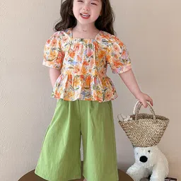 StyleCast x Revolte Girls Square Neck Short Sleeves Printed Top With Palazzos-image-74