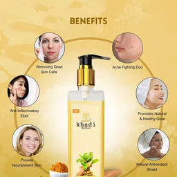 Vagads Set Of 2 Khadi Herbal Chandan Haldi Face Wash - 200 ml Each image 2