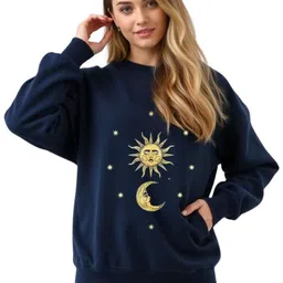 SALUJA FABRICS Women Graphic Printed Round Neck Sweatshirt-image-42