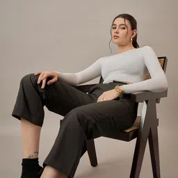 CORSICA Women Relaxed Straight Fit High-Rise Easy Wash Pleated Trousers-picture-14