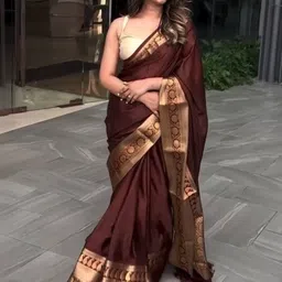 ABC ANY BUDY CLEAN Ethnic Motifs Zari Silk Blend Saree image 2