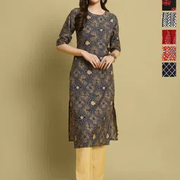 7Threads Women Pack Of 6 Ethnic Motifs Printed Daily Straight Kurtas-picture-22