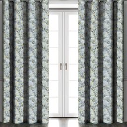Myntra Elegant Homes Set Of 2 Blue Velvet Geometric Door Curtain-picture-49
