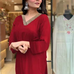 CICICA Women Animal Printed A-Line Kurta with Palazzos image 5