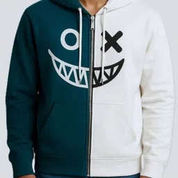 Try This Men Colourblocked Hooded Front-Open Sweatshirt-picture-23