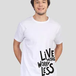 Greylongg Men Typography Printed Round Neck Cotton T-shirt image 1