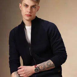 Dennis Lingo Men Mock Collar Front-Open Sweatshirt-picture-41
