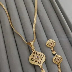SHREE GOVINDAM ART Gold-Plated Artificial Stones Studded Floral Design Jewellery Set-picture-28