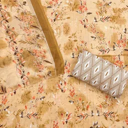 LeeliPeeri Designer Floral Printed Sequinned Unstitched Dress Material image 3