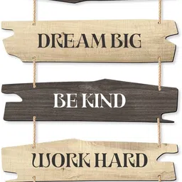 memrymakers Wall Hanging Quote Boards | Decorative Motivational Wooden Signs Pack of 3 image 4