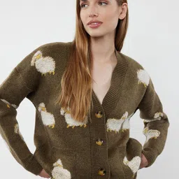 Trendyol Women Animal Longline Cardigan-picture-26