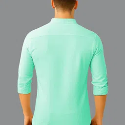APEKTRA Mandarin Collar Roll-Up Sleeves Kurta image 3