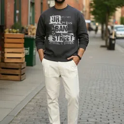 Moda Rapido Typography Printed Fleece Oversized Pullover Sweatshirt-picture-41