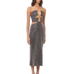 LULU & SKY Sequined Halter Neck Midi Dress image 2