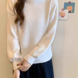 KPOP Women Ribbed Woollen Pullover-picture-19