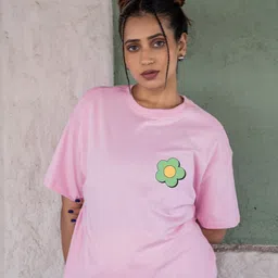 BonOrganik Typography Printed Drop-Shoulder Sleeves Oversize Cotton T-shirt image 2