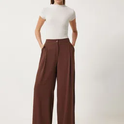Happiness istanbul Women Pleated Regular Fit Trousers-image-47