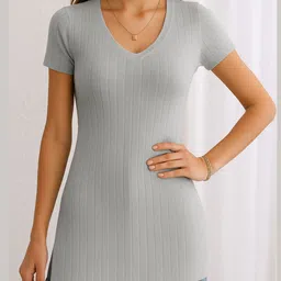 TRENDY ERA Women Ribbed Top-image-8