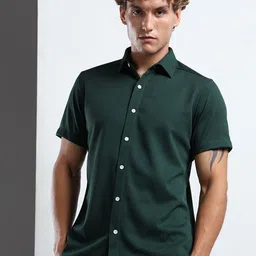 THE BEETEL HOUSE Men Textured Spread Collar Regular Fit Casual Shirt image 2