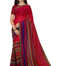 Moda Rapido Floral Poly Georgette Designer Saree image 1
