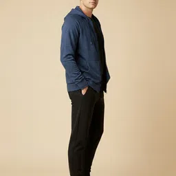 Mast & Harbour Men Solid Long Sleeve Hooded Front-Open Sweatshirt image 3