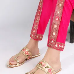 CORSICA Embellished Ethnic - Embellished One Toe Flats Flats-image-64