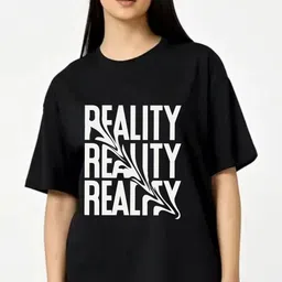 Fashnobic Women Dry Fit Typography Printed Round Neck Cotton Oversized Cotton T-shirt-image-91