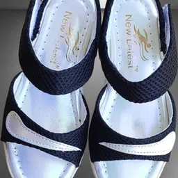 NEW LATEST Girls Black Open Toe Flats image 3