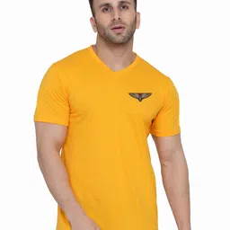 Blisstone V-Neck Applique Slim Fit Cotton Casual T-shirt-picture-11