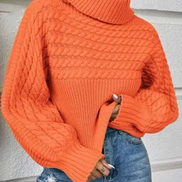 StyleCast Women Cable Knit Turtle Neck Pullover-image-99