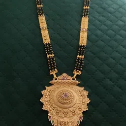 niva fashion Gold-Plated Brass Artificial Stones and Beads Mangalsutra-picture-16