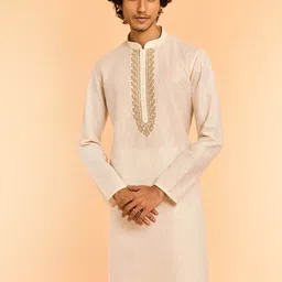 Diwas by Manyavar Men Floral Embroidered Kurta with Pyjama image 4
