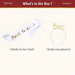 Special You 2-PcsWhite & Yellow Printed Bride ToBeDecor image 2