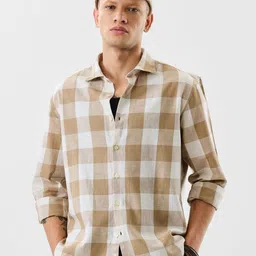 Snitch Men Buffalo Checked Spread Collar Casual Shirt-picture-13