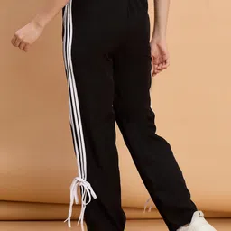 The Roadster Lifestyle Co Pack Of 2 Side Striped Straight-Fit Ankle Tie Detail Trousers image 2