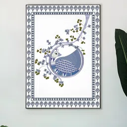 nestroots White & Blue 1 Piece Canvas Floral and Botanical Wall Paintings-image-64