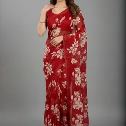RegalDrapes Floral Printed Pure Georgette Saree-picture-22