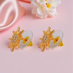 AccessHer Gold-Plated Brass Artificial Stones Studs image 2