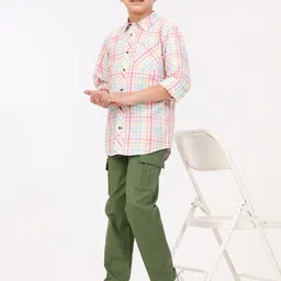 KATE & OSCAR Boys Opaque Checked Casual Shirt image 5