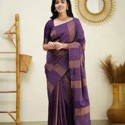 VILLE FASHION Woven Design Zari Kanjeevaram Saree-picture-30