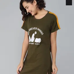 Christy World Women Pack Of 2 Cotton Printed Extended Sleeves Longline T-shirt-picture-29