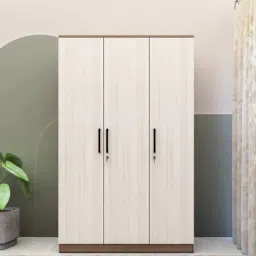 mintwud from pepperfry Sappora 3 Door Wardrobe In Bella Noce & Highland Pine Color With Drawer-picture-32